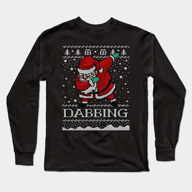 Ugly Christmas Sweater Dabbing Santa Shirt Jolly AF T-shirt Long Sleeve T-Shirt by vo_maria